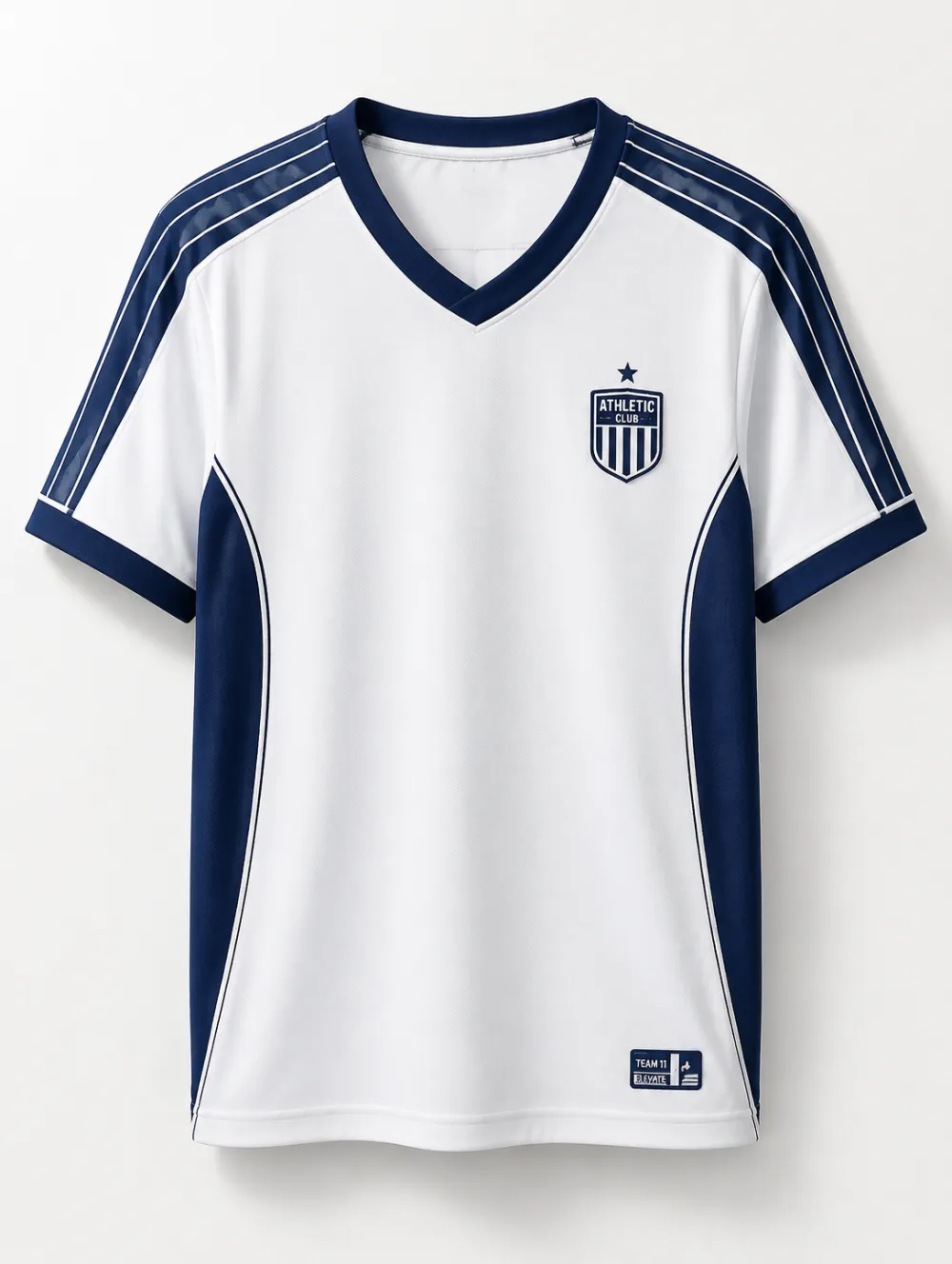 Men's Athletic Club Sports Fan Navy White Striped Printed Jersey