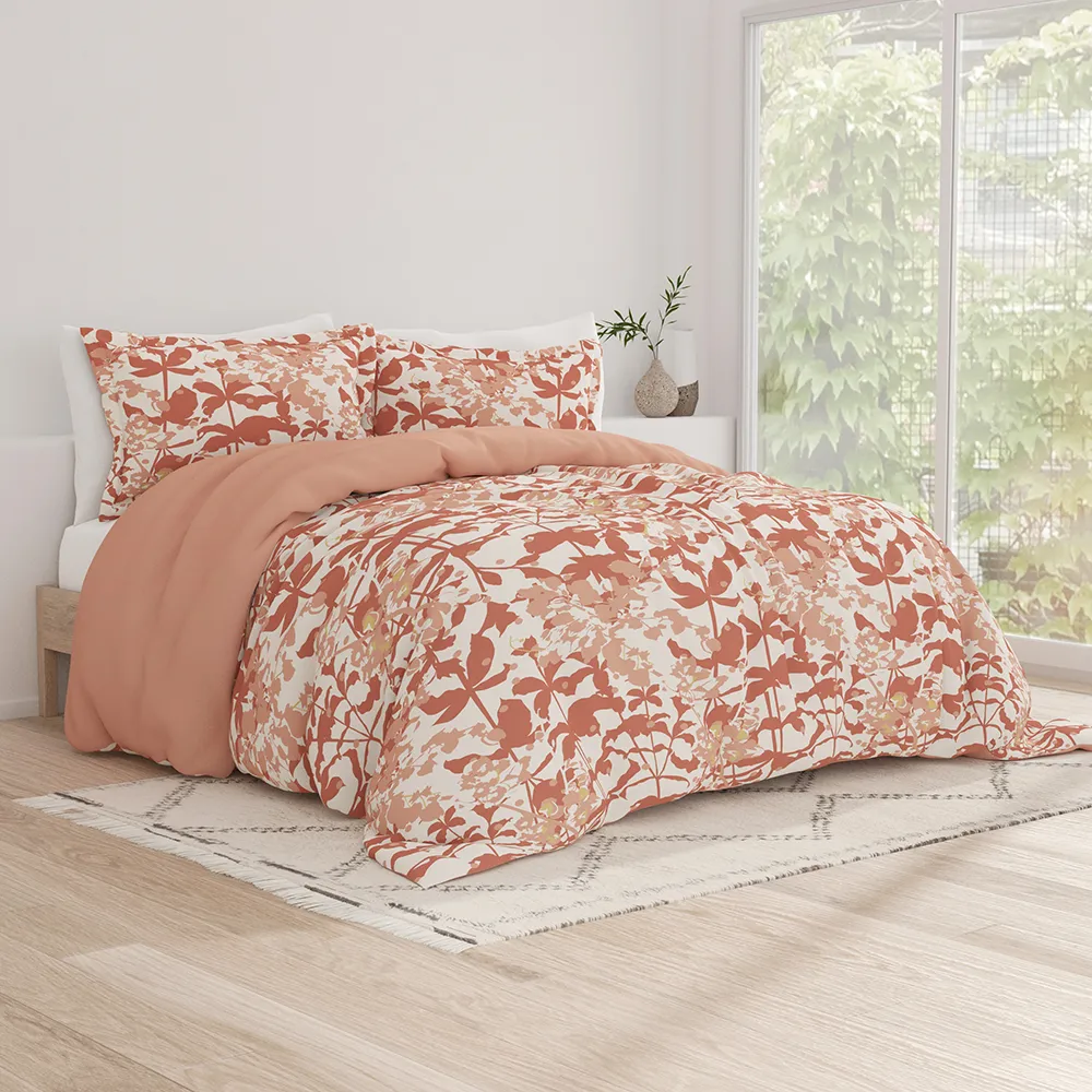 Boho Flower Pattern Reversible Duvet Cover Set