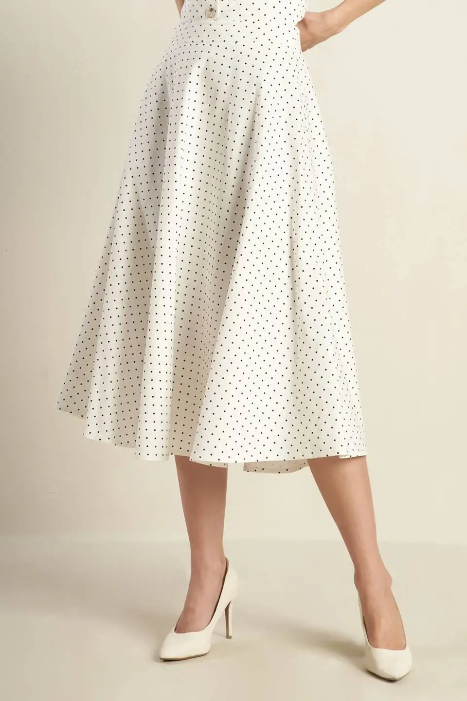 Relaxed Structure Sequin Polka Dot Midi Skirt