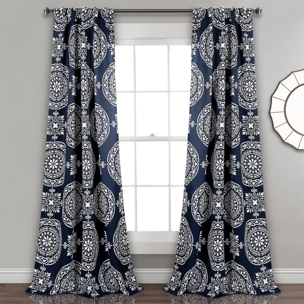 Medallion Blackout Back Tab Rod Pocket Rod Pocket Curtain Panel Set