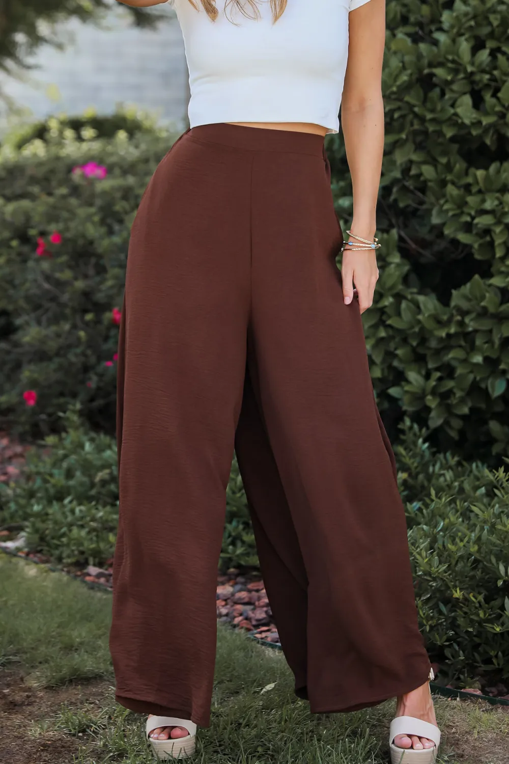 Slight Stretch Wide Leg Pants