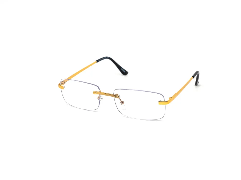 Twelve-Piece Minimalist Rimless -Tone Metal Light Glasses