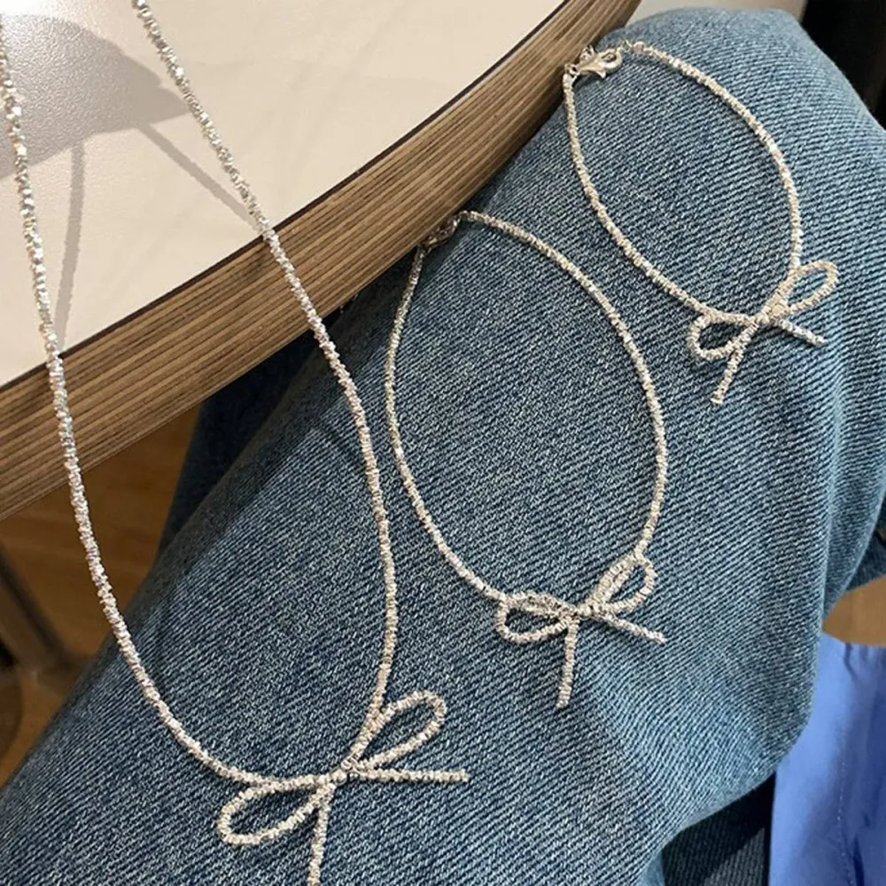 Layered Bow Pendant Necklace