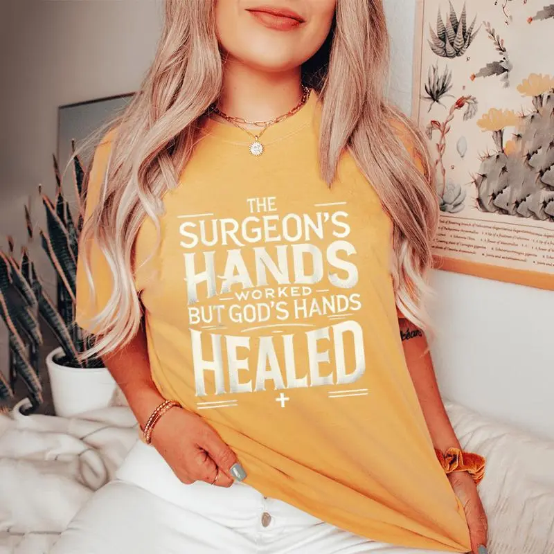 Inspirational Christian Faith Religious Surgery Recovery Men Women's Oversized Comfort T-Shirt