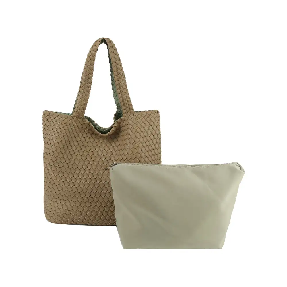 Woven Pouch Tote Bag
