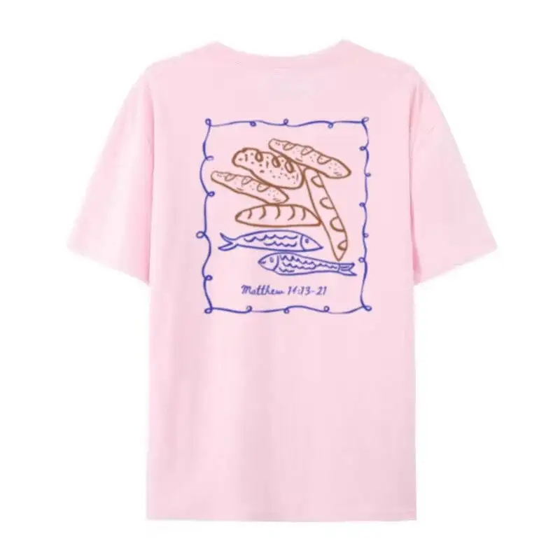 Fish Back Print Cotton T-Shirt