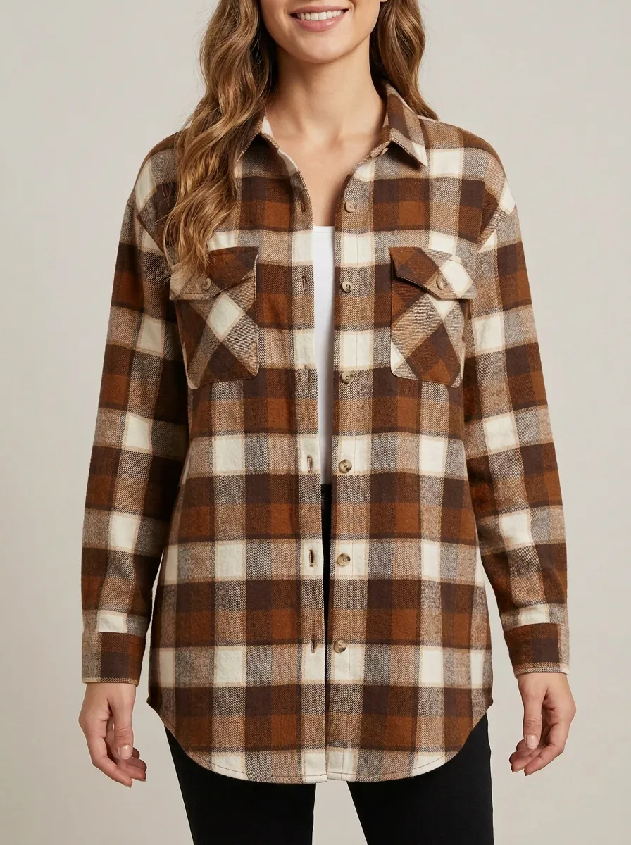 Transitional Plaid Plaid Long-Sleeve Shirt