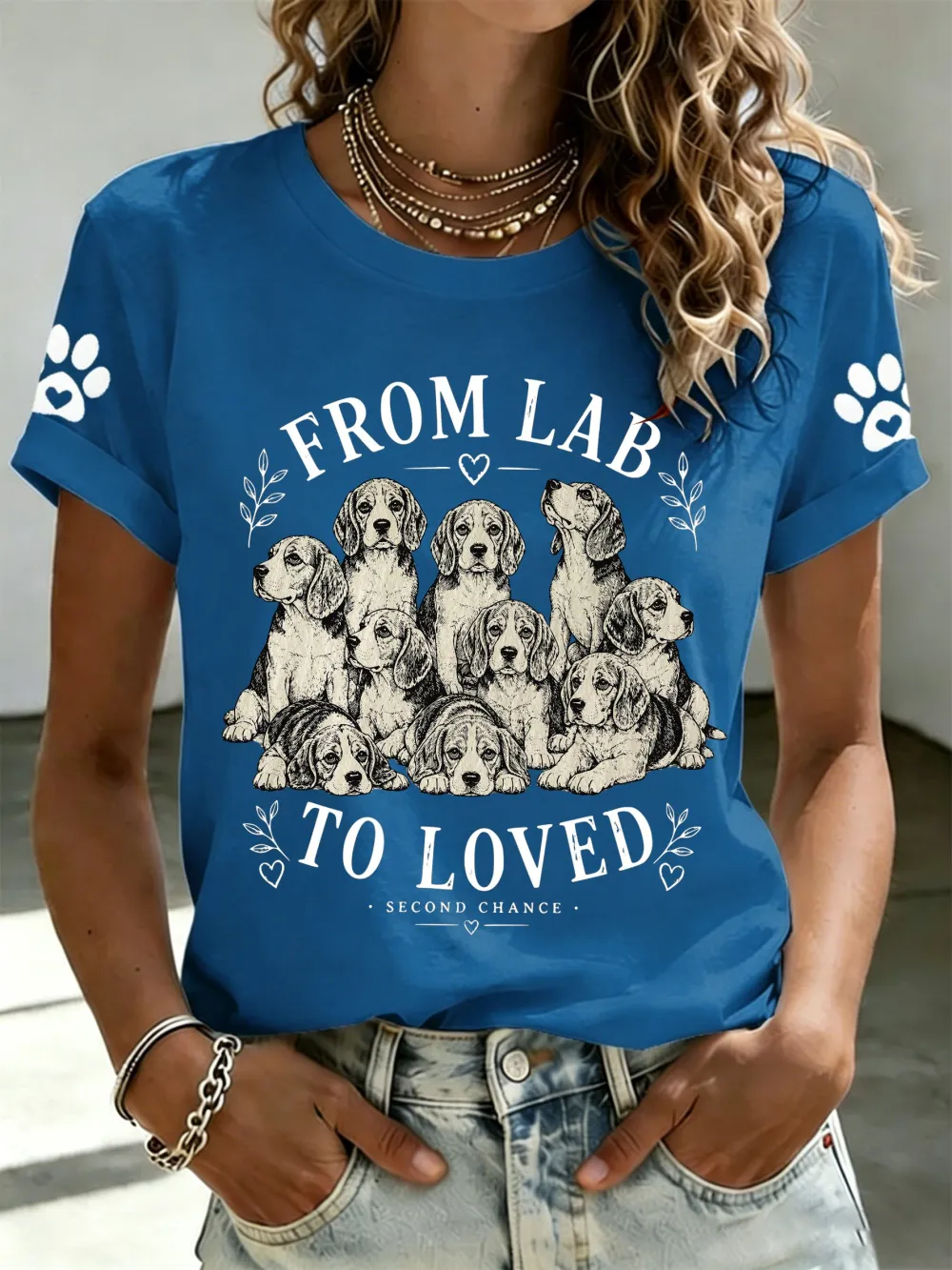 Women's From Lab To Loved Beagles Print T-shirt