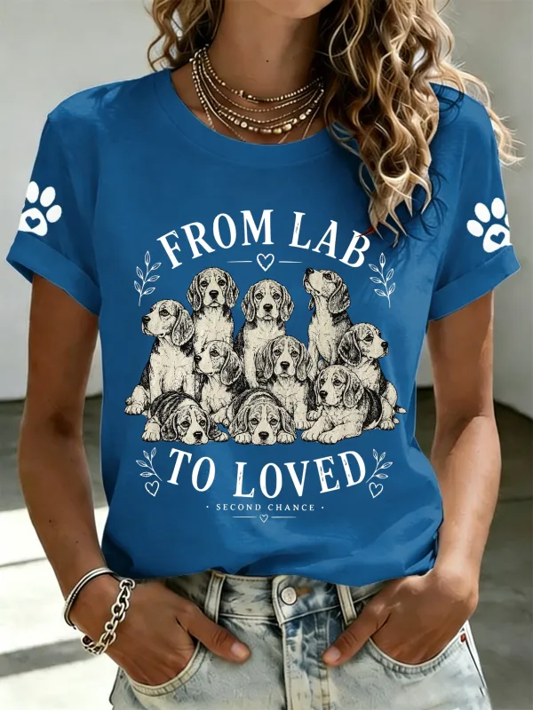 Women's From Lab To Loved Beagles Print T-shirt