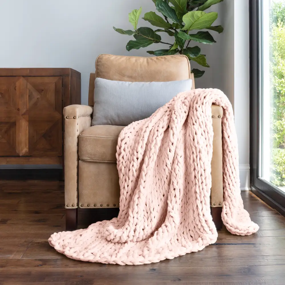 Chunky Knit Throw Blanket