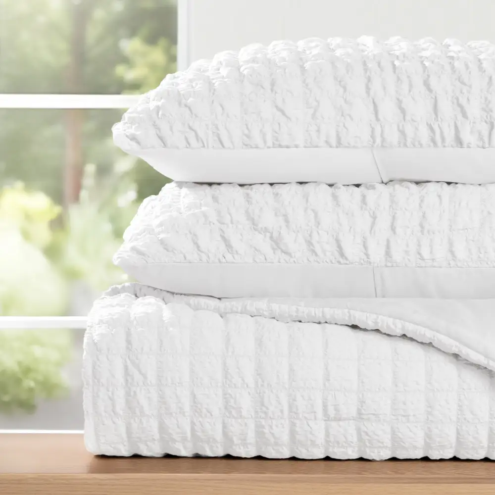 Seersucker Box Textured Down Alternative Comforter Set