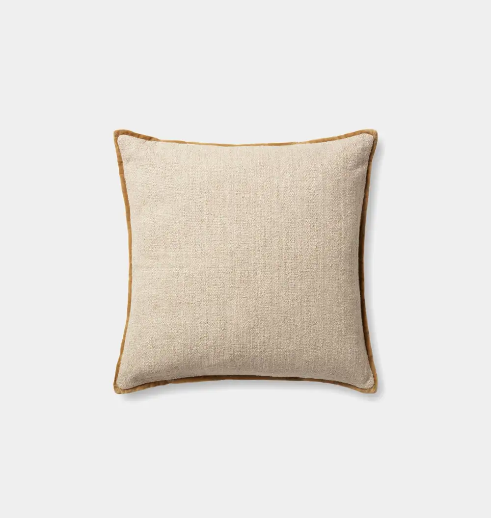 Ivory and Gold Woven Pattern Sofa Throw Pillow