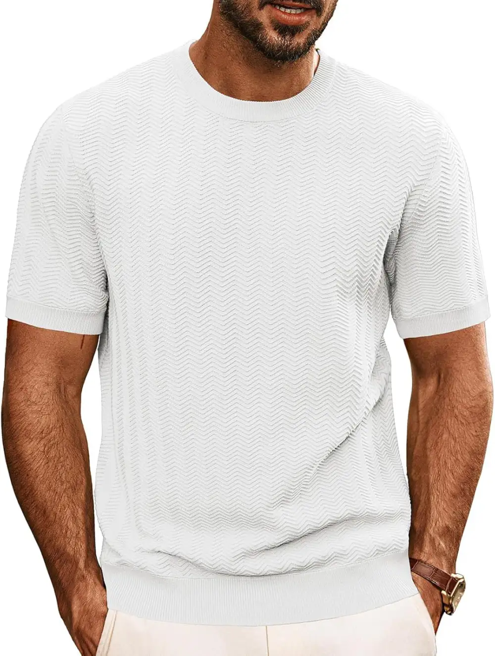 Men's Structured Round Neck T-Shirt