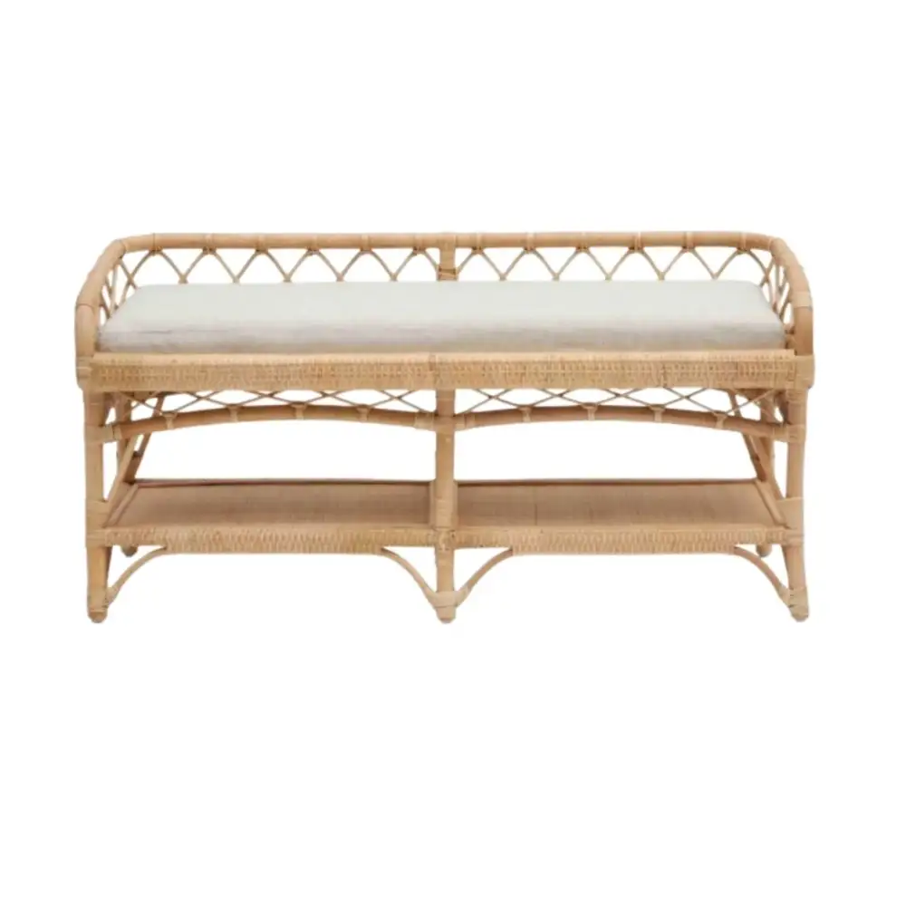 Contemporary Classic Rattan Ottoman