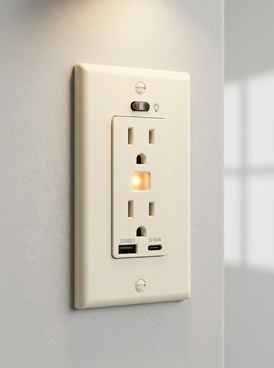 Nightlight USB Port Printed LED Outlet Cover