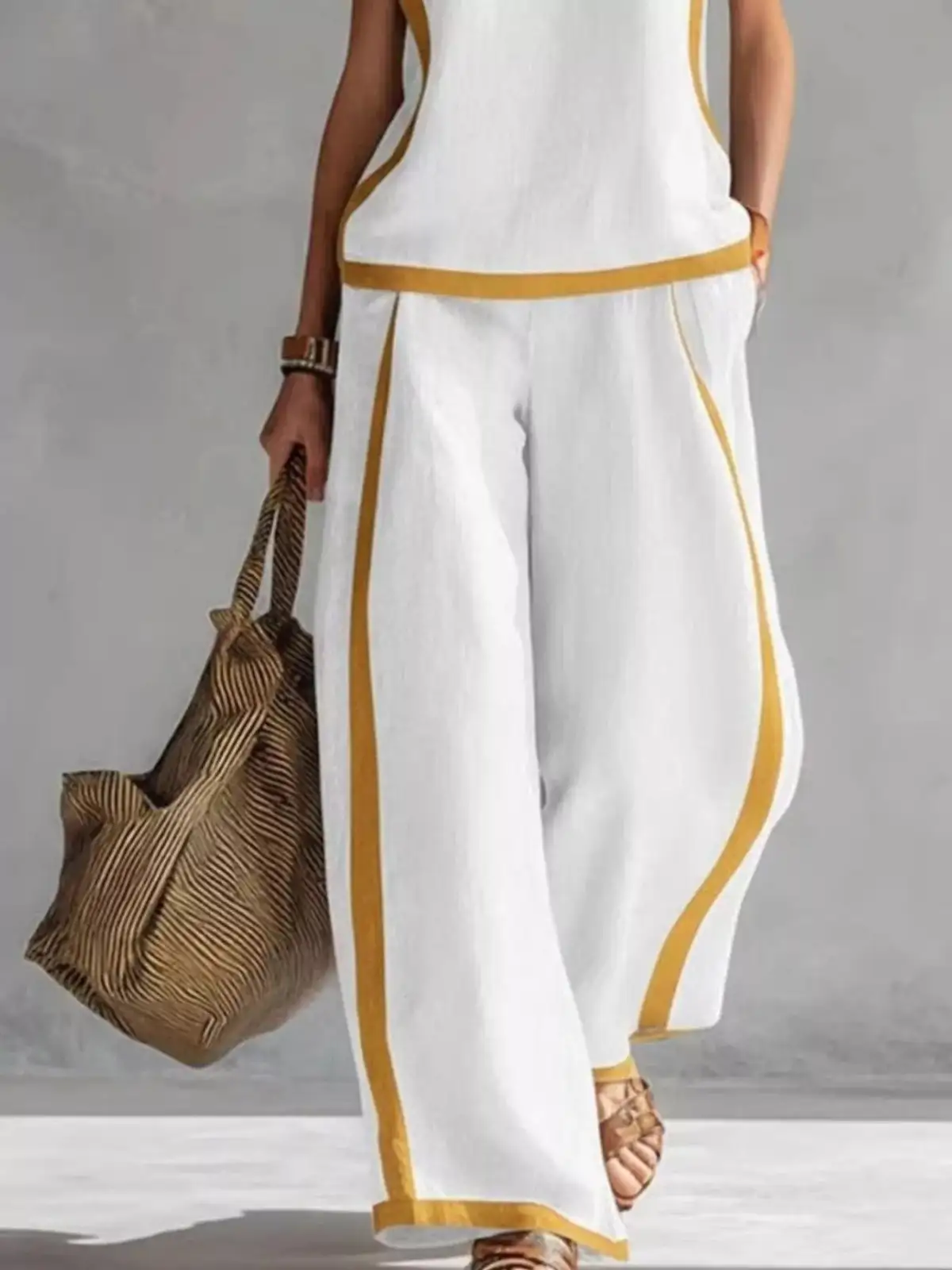 Wide-Leg Pants Matching Set