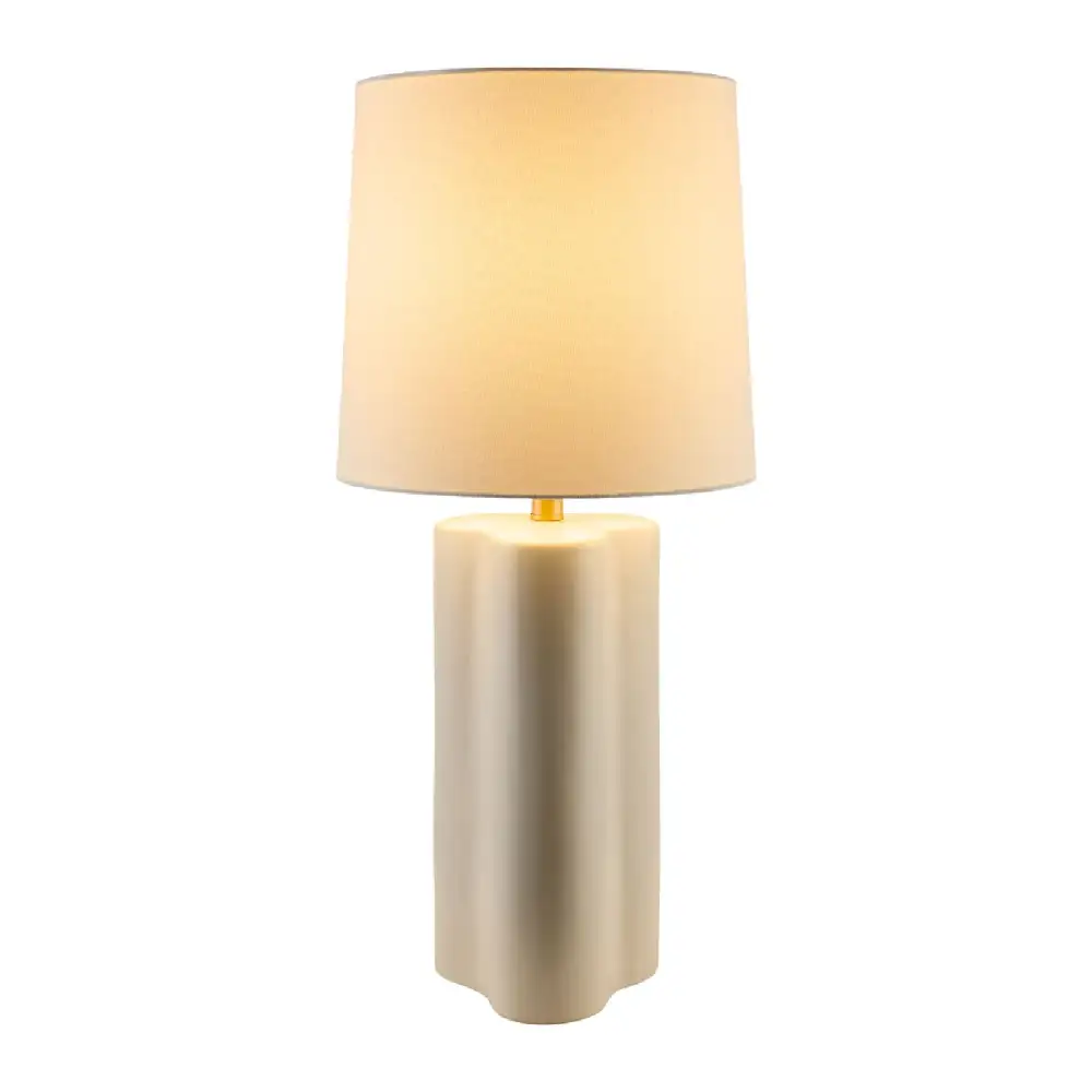 Art Deco Linen Shade Modern Ceramic Table Lamp