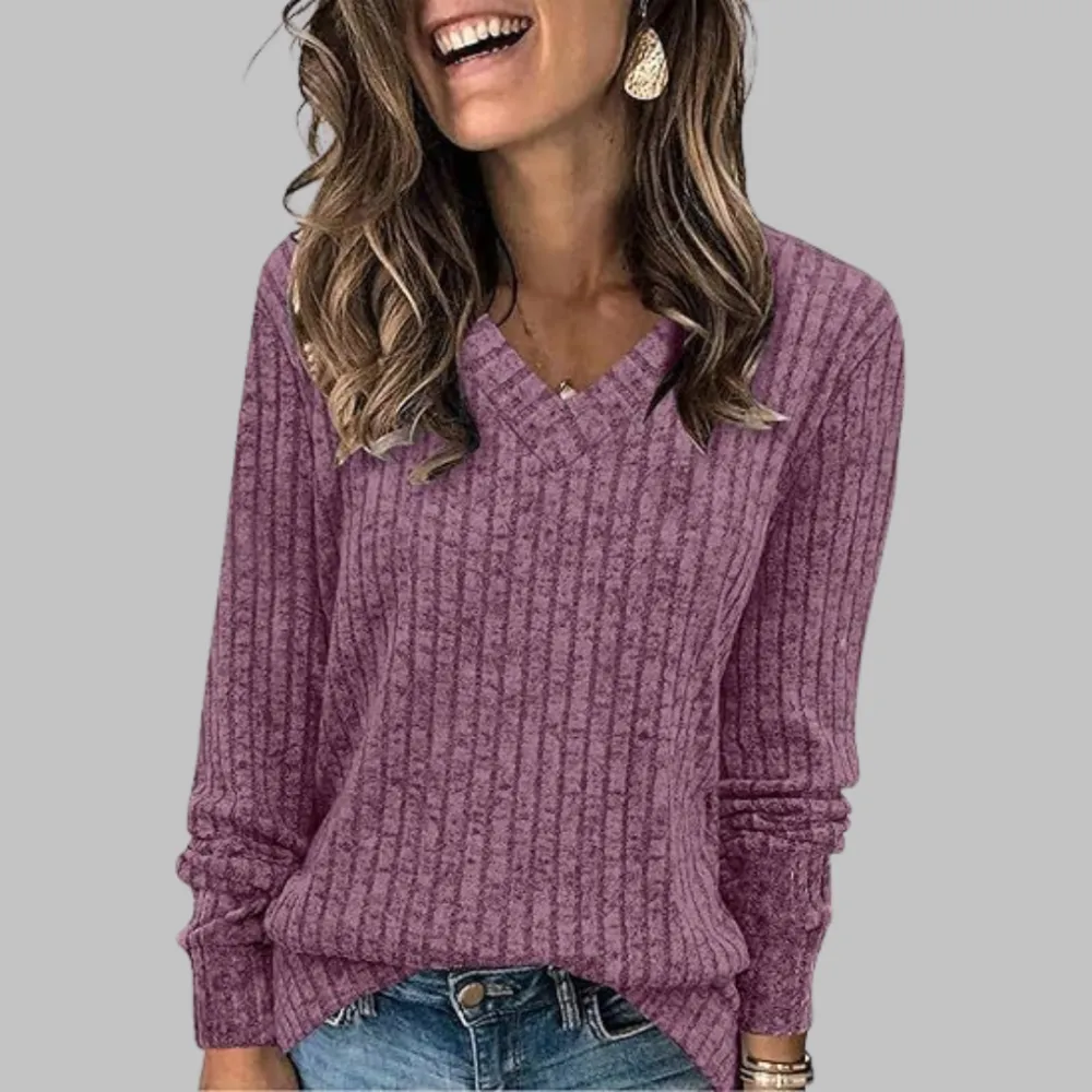 V Neck Long Sleeve Top