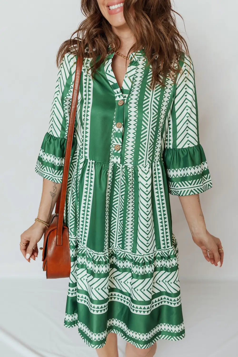 Button Front Casual Mini Dress