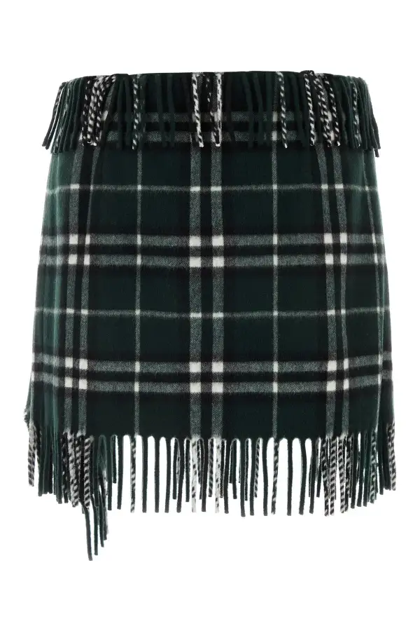 Classic Mini Embroidered Wool-Blend Skirt
