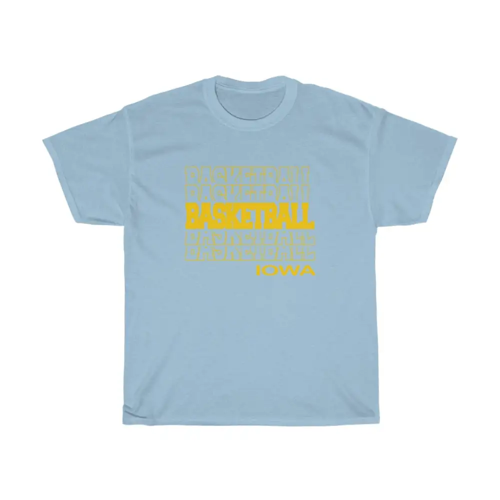 Basketball Iowa in Modern Stacked Lettering