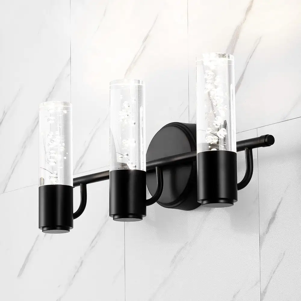 Triple-Light Minimalist Modern Bubble Acrylic Iron Integrated LED Vanity Light