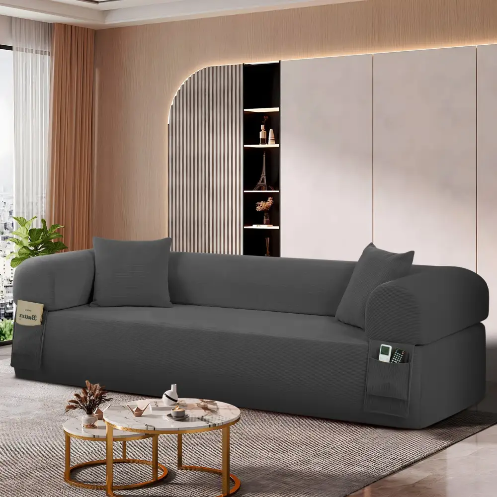 Sofa with High Quality Fabric Pillows & Storage