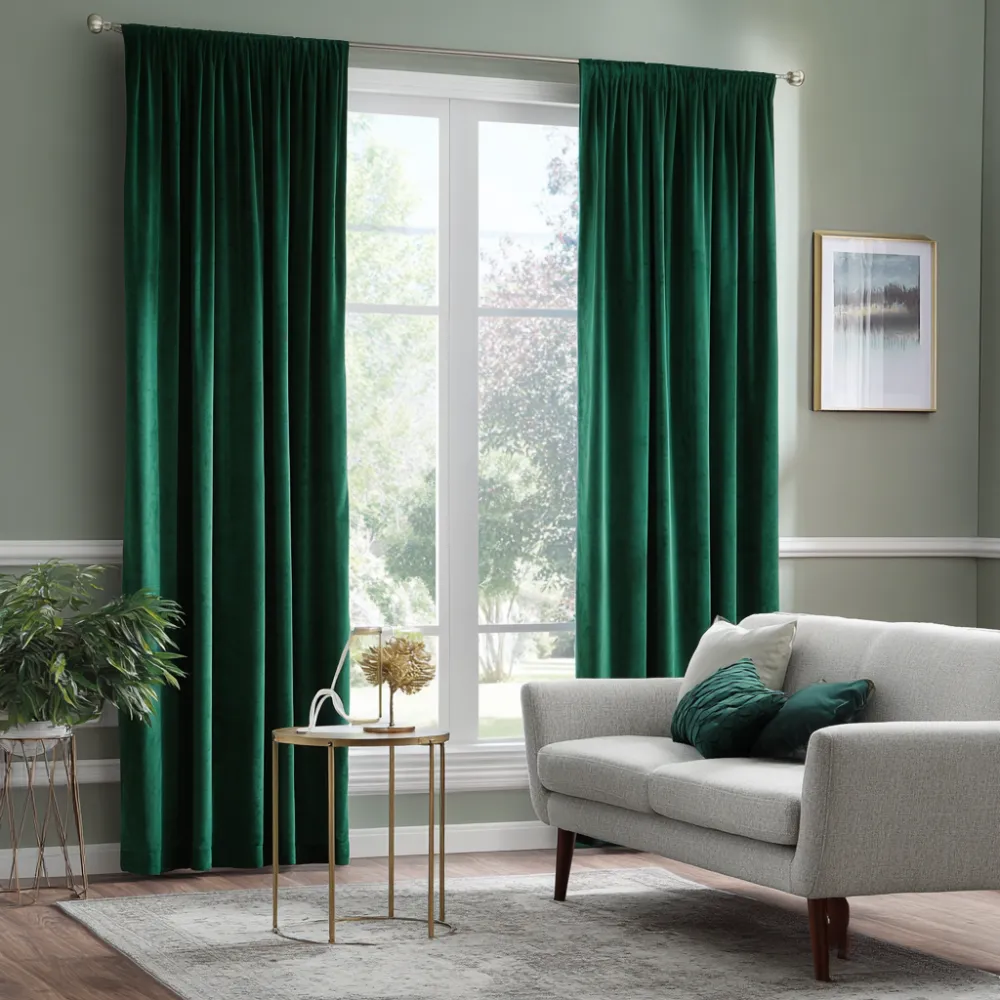 Velvet Rod Pocket Curtain Panel