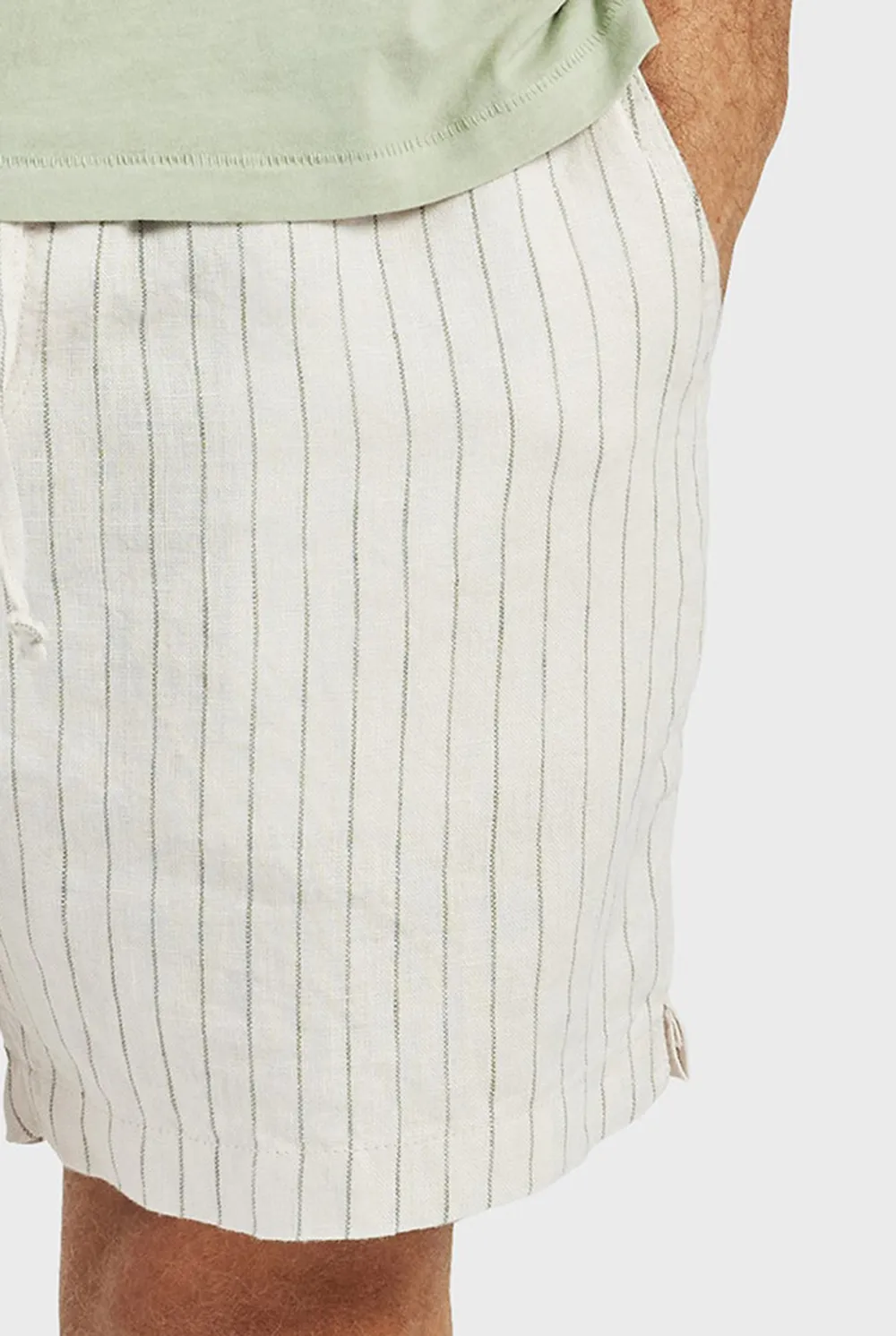 Textured Woven Striped Casual Summer Shorts