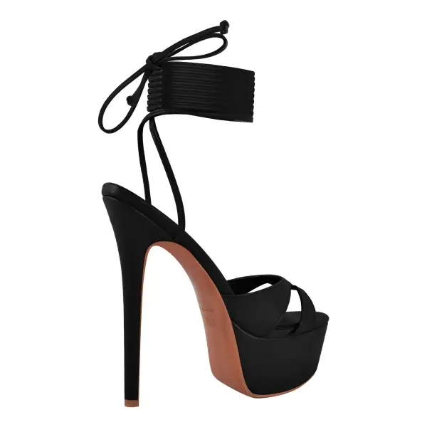 Platform Lace Up High Heel Sandals