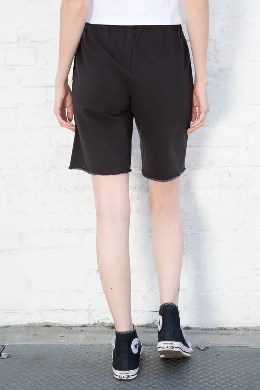 Black Raw Hem Shorts
