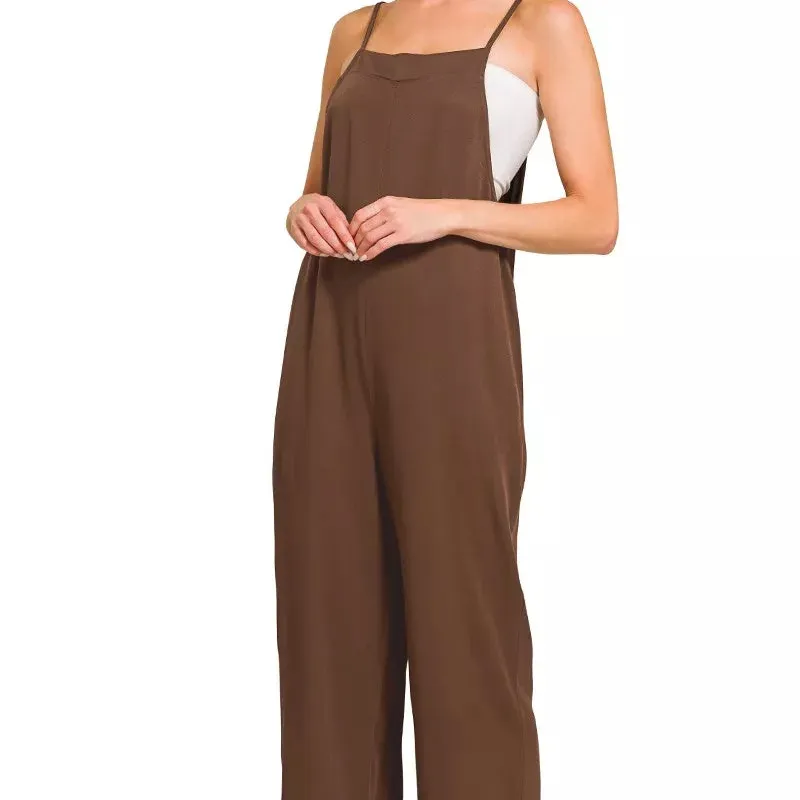 Rayon Woven Wide Leg Jumpsuit