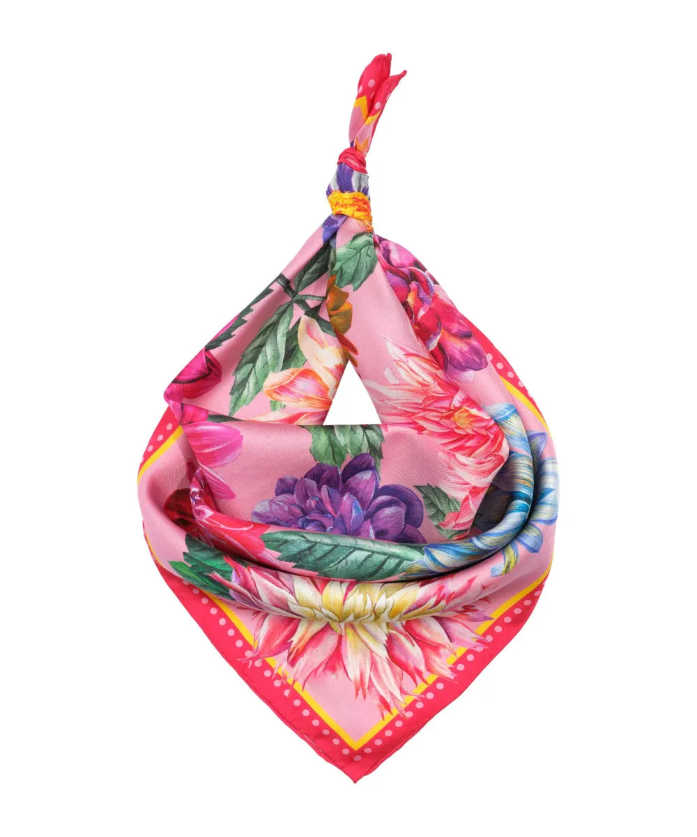 Floral Casual Style Silk Bandana