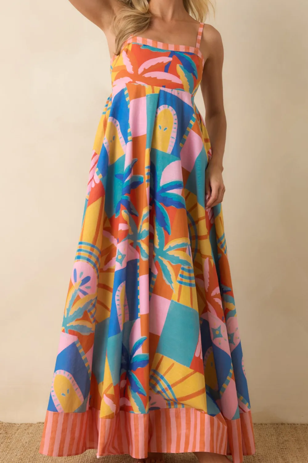 Multiple Patterns Maxi Dress