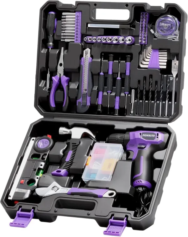 12V Cordless Drill Tool Set, 25+1 Torque Setting, Green Tool Kit for Home