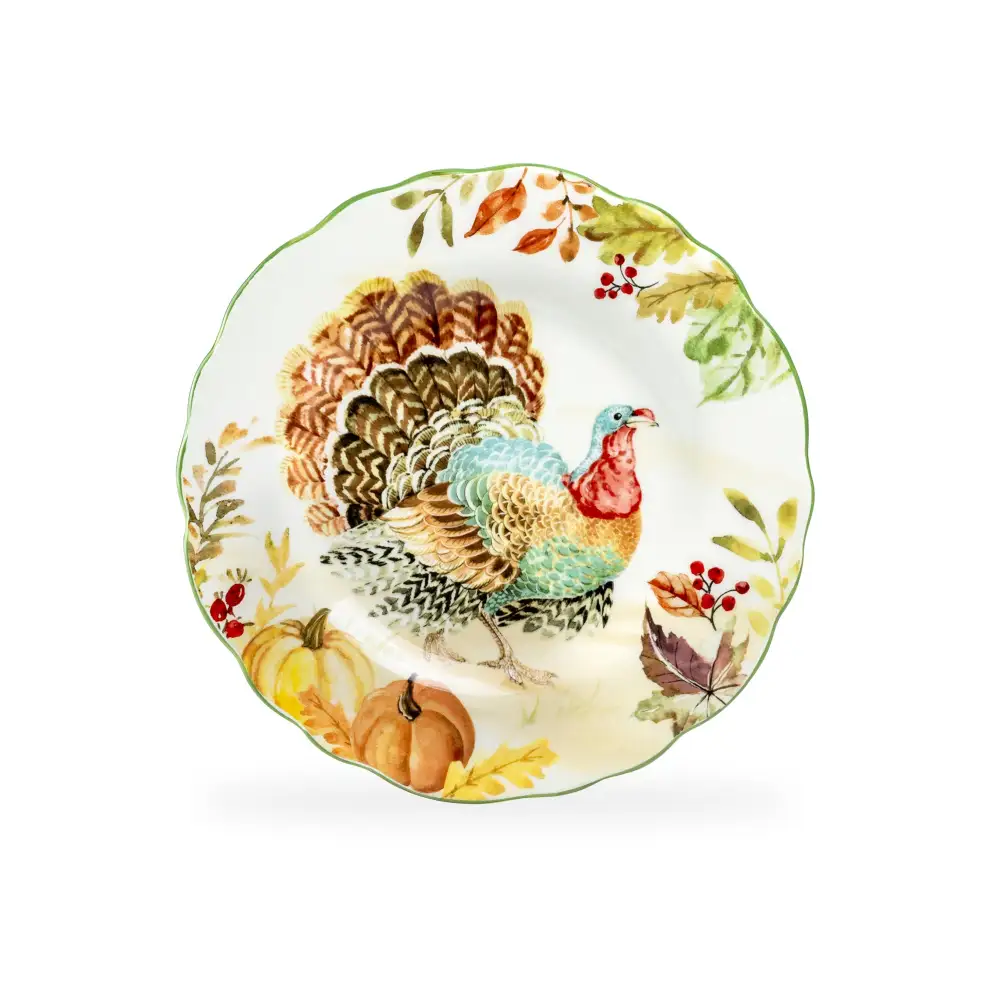 Turkey Autumn Harvest Ceramic Dessert Plate