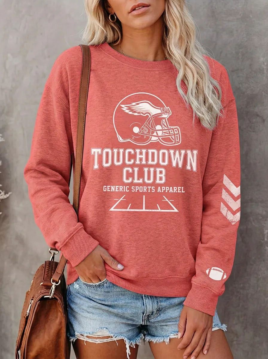 Touchdown Helmet Graphic Football Graphic Sweatshirt
