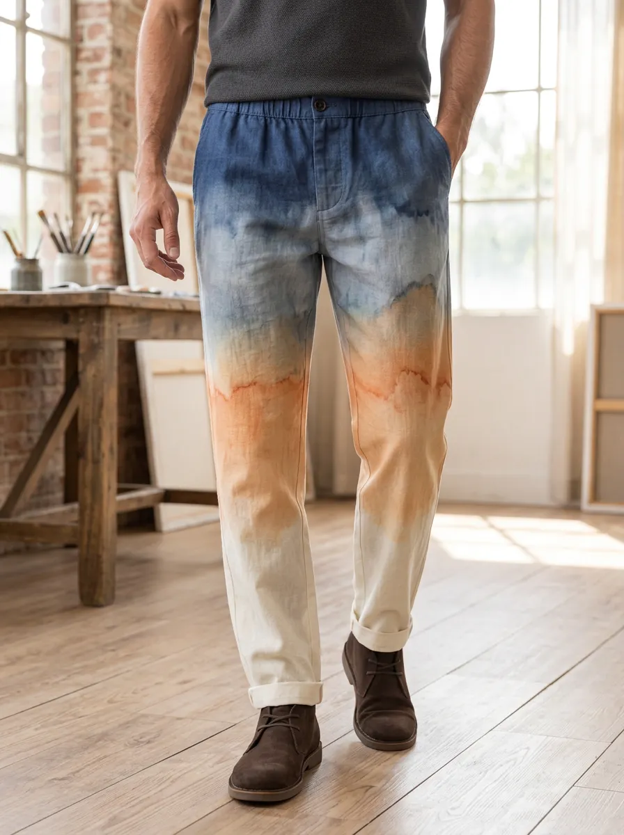 Men's Gradient Print Trousers
