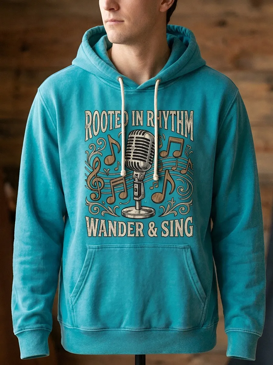 Nashville-Inspired Microphone Country Music Graphic Hoodie