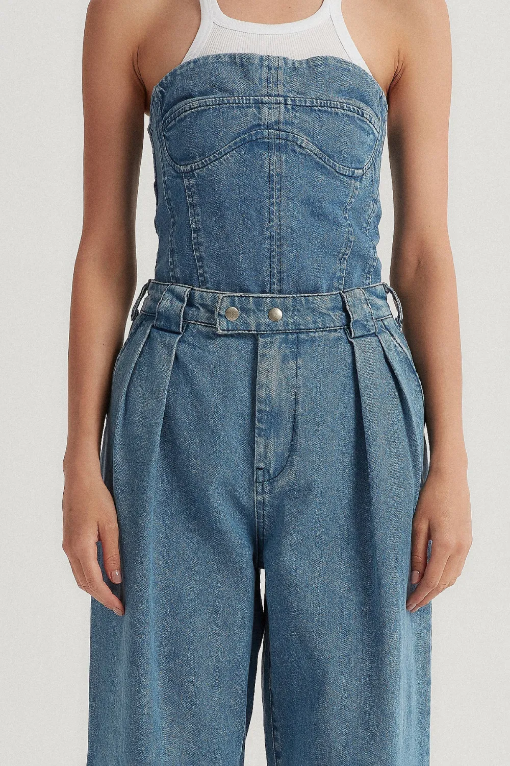 Sleeveless Denim Bustier