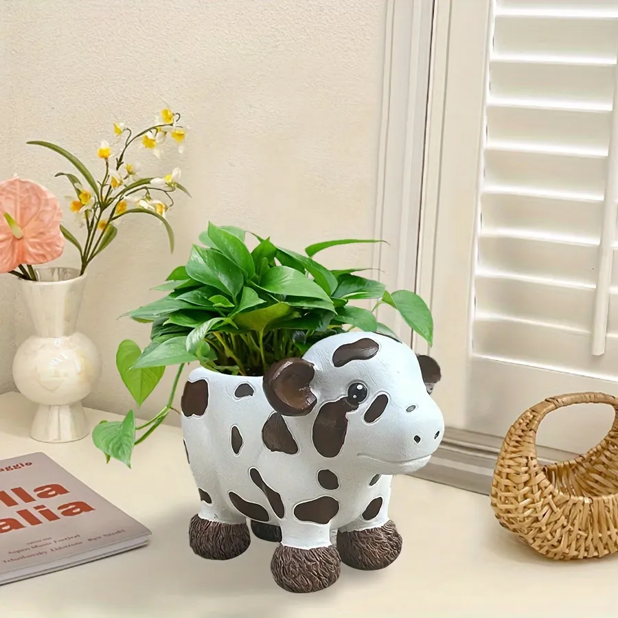 Cow-Shaped Succulent Planter