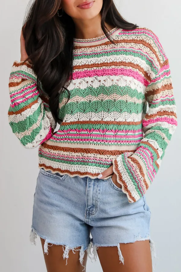 Multi Crochet Knit Top