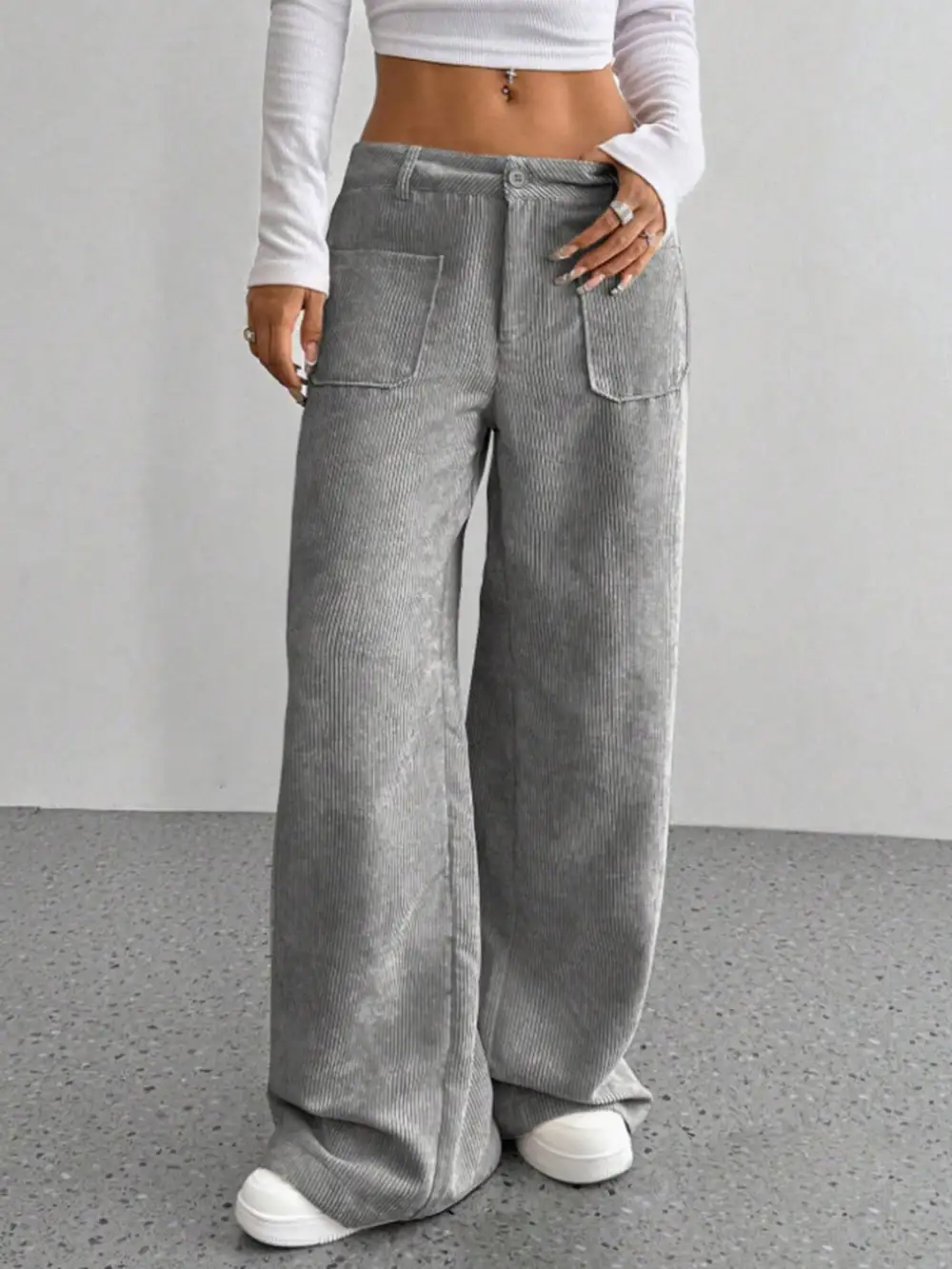 Relaxed Structure Sequin Wide Leg Pocketed Pants