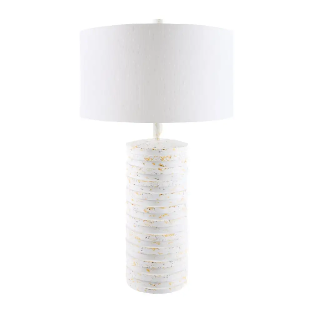 Painted Minimalist Modern Linen Cotton Table Lamp