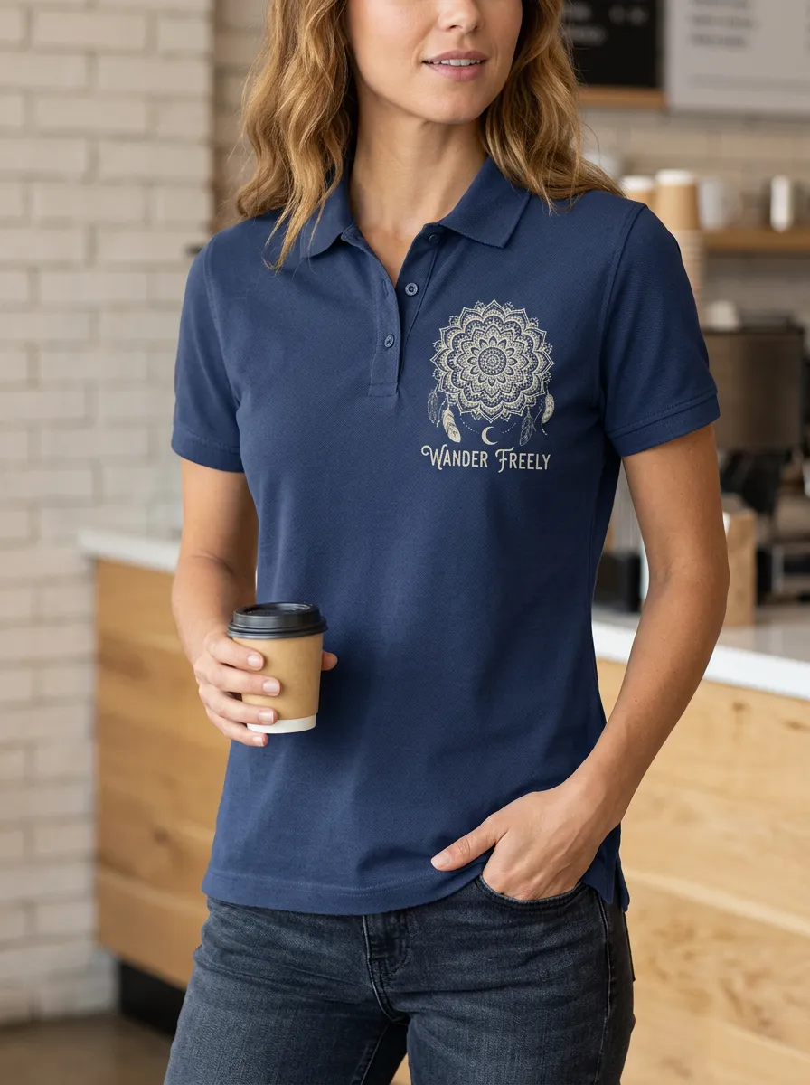Wander Celestial Mandala Polo Shirt