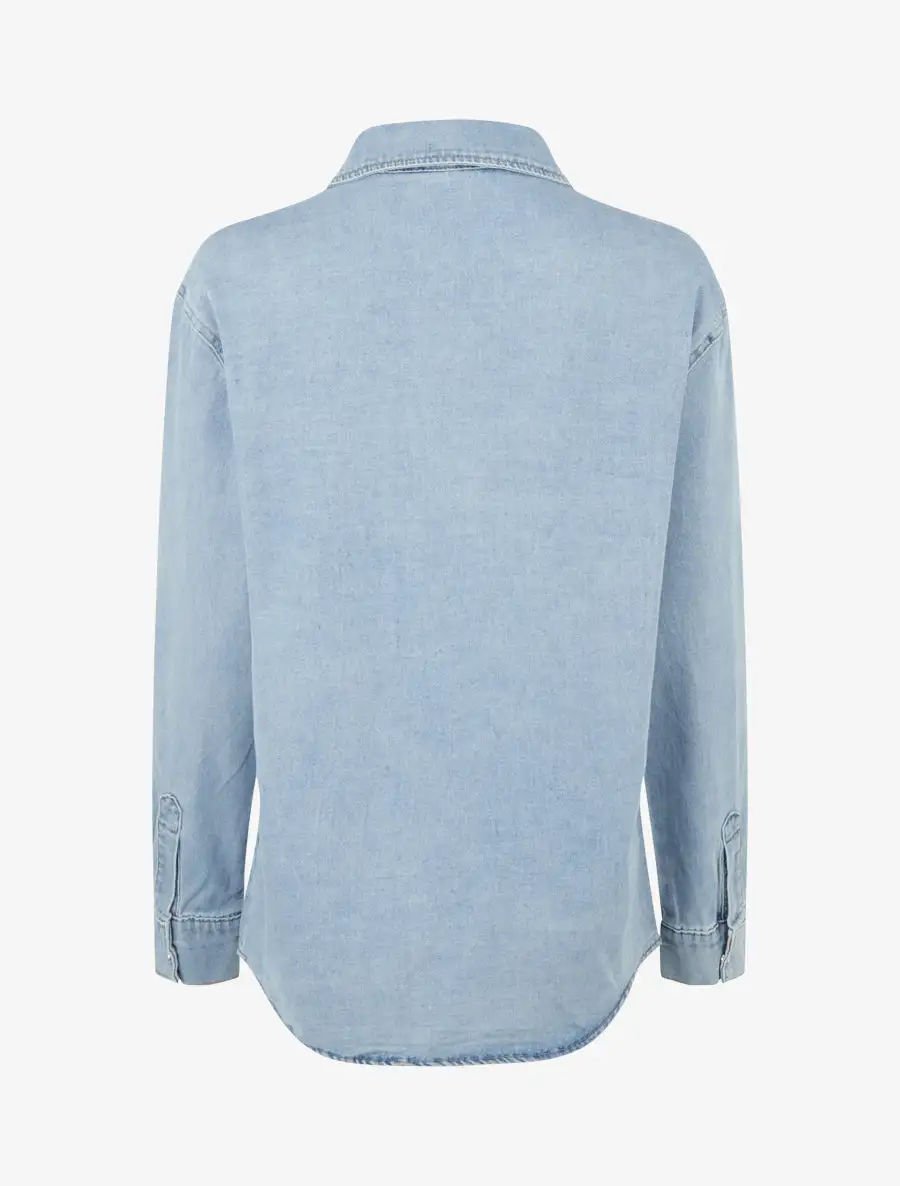 Fresh Long Sleeve Straight Fit Stand Collar Button Shirt
