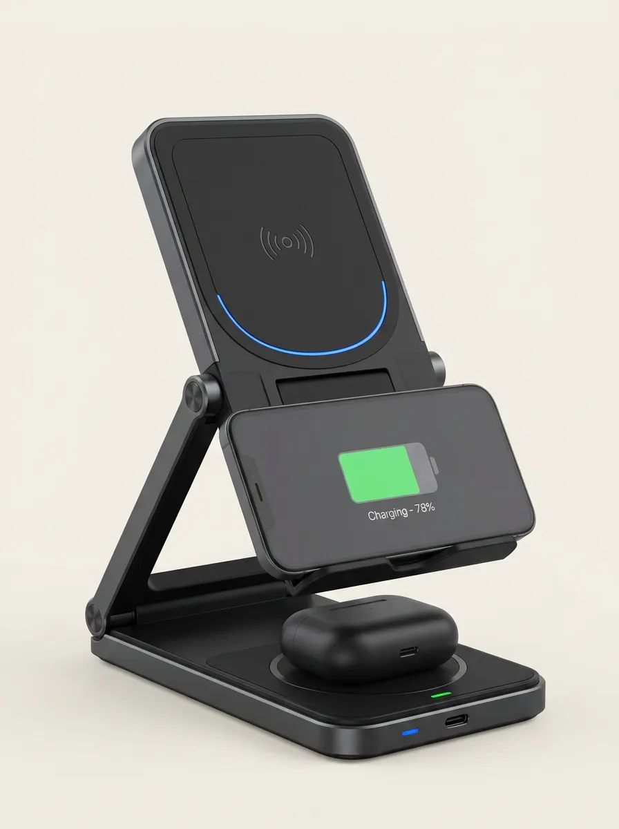 Wireless Foldable Dual-Device Charger