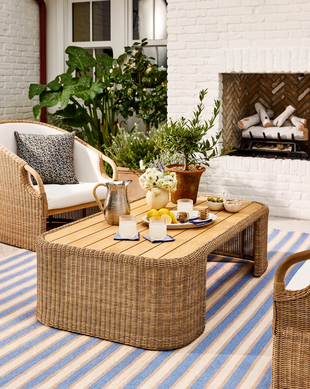 Woven Teak Coffee Table