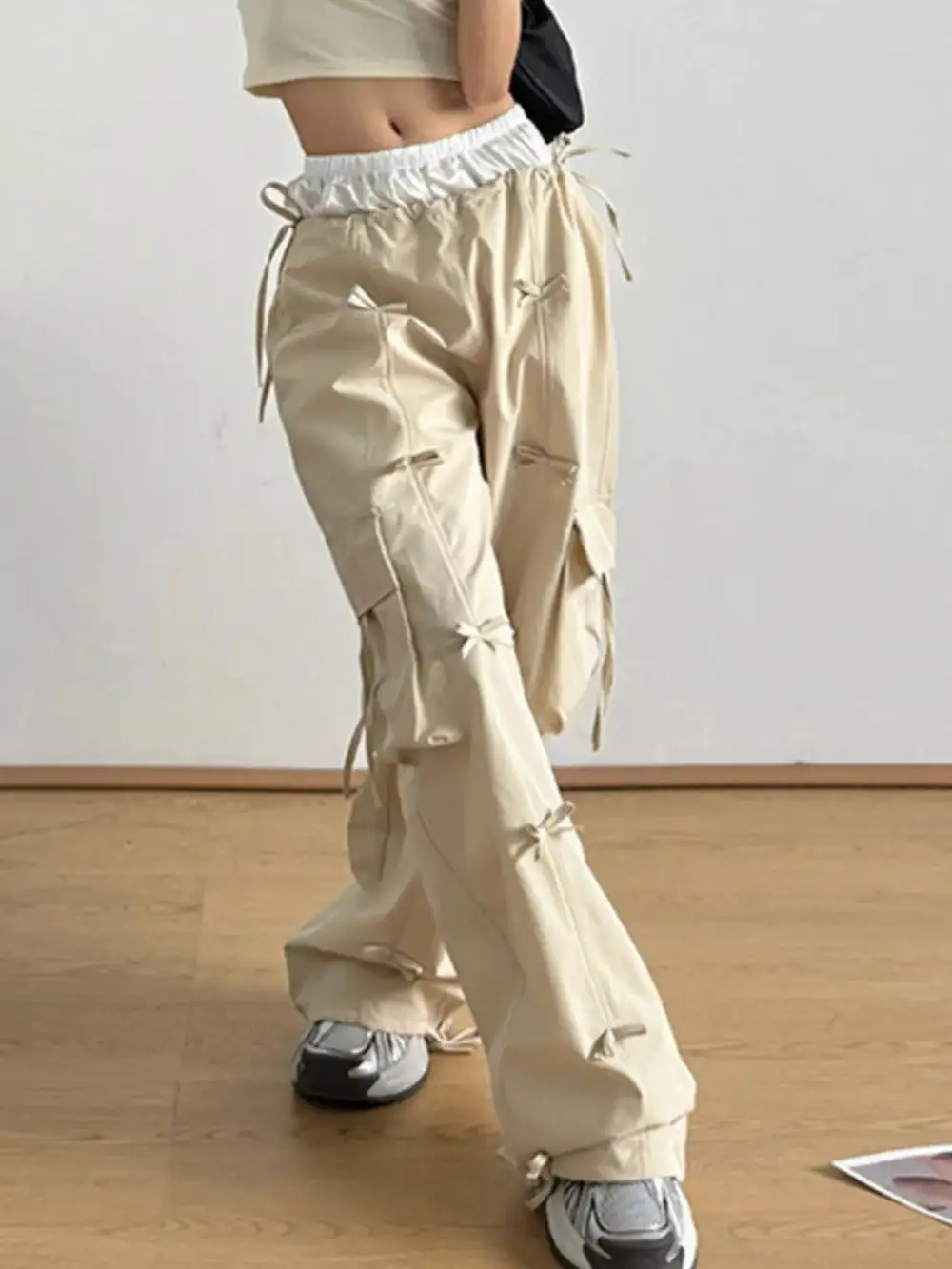 Wide Leg Drawstring Pocketed Everyday Cargo Pants