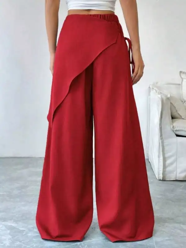Pocketed Wide Leg Trousers